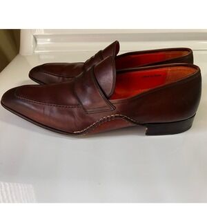 Magnanni Mens Brown Leather Penny Loafers Made in Spain Dress Shoes 9968 Size 9M